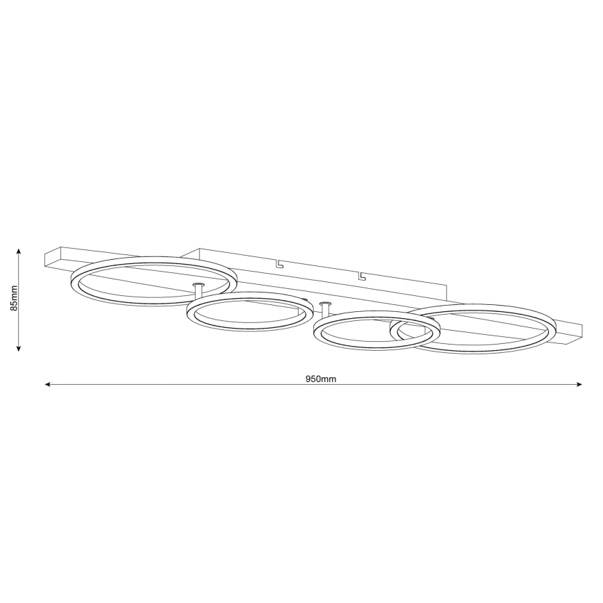 LED stropné svietidlo MELISA LED/35W/230V 26,5x95 cm borovica