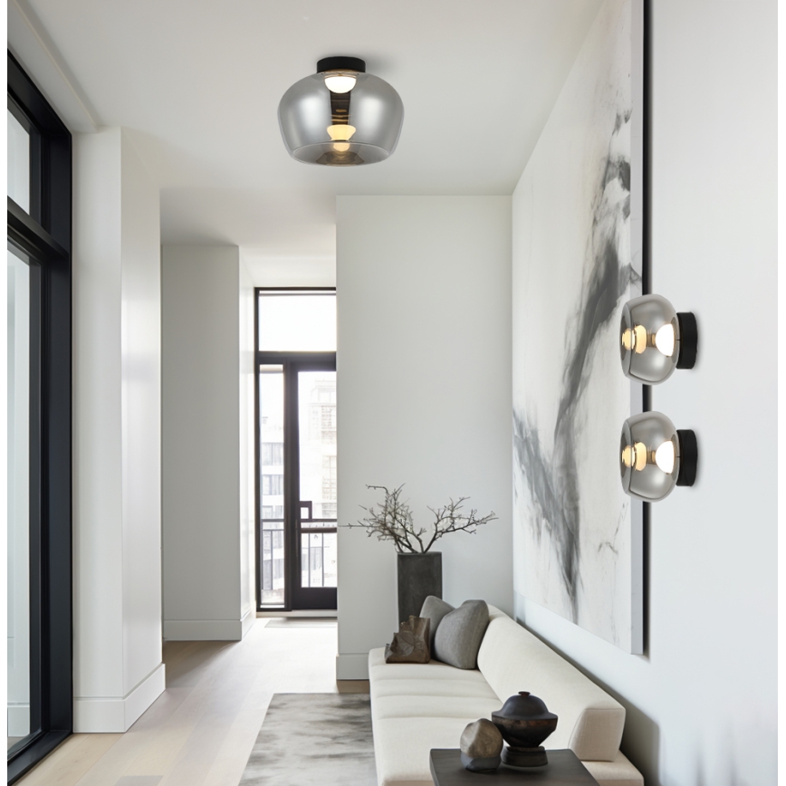 LED stropné svietidlo NADIA LED/9W/230V pr. 16 cm dymové/čierne