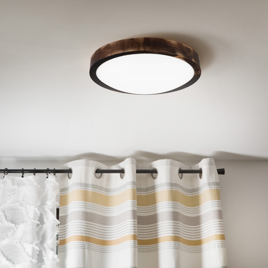 LED stropné svietidlo OAK SMOKY SLIM LED/20W/230V 4000K pr. 27 cm dub/tmavohnedá