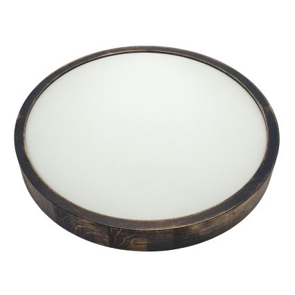 LED stropné svietidlo OAK SMOKY SLIM LED/36W/230V 4000K pr. 37 cm dub/tmavohnedá