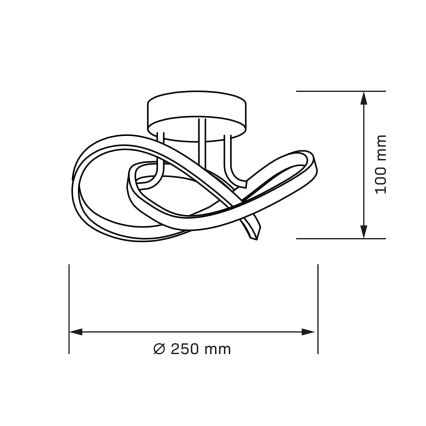 LED stropné svietidlo OSKAR LED/15W/230V priemer 25 cm čierne