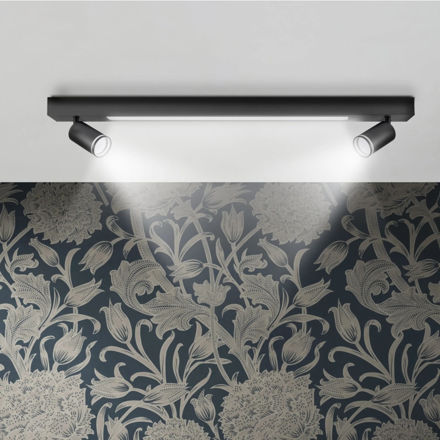 LED Stropné svietidlo PARIS LED/24W/230V + 2xGU10/10W čierna