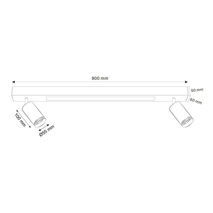LED Stropné svietidlo PARIS LED/24W/230V + 2xGU10/10W čierna