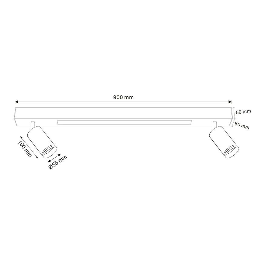 LED Stropné svietidlo PARIS LED/24W/230V + 2xGU10/10W čierna