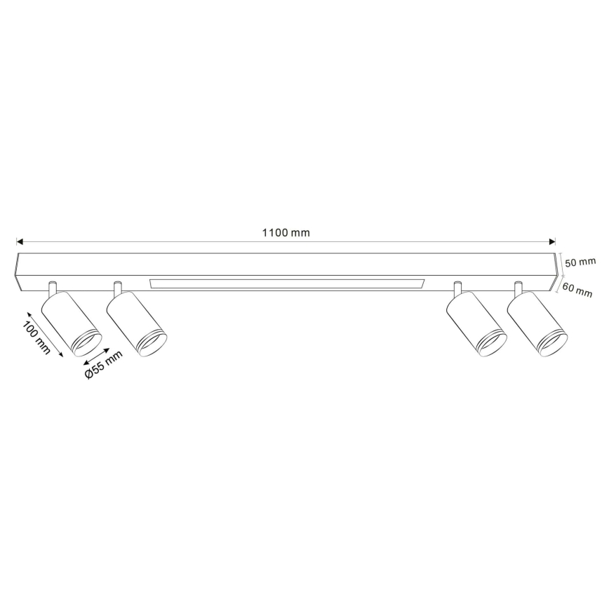 LED Stropné svietidlo PARIS LED/24W/230V + 4xGU10/10W čierna
