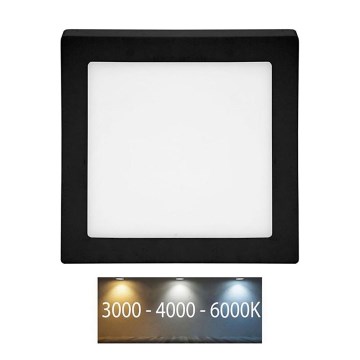 LED Stropné svietidlo RAFA LED/12W/230V 3000/4000/6000K 17x17 cm čierna