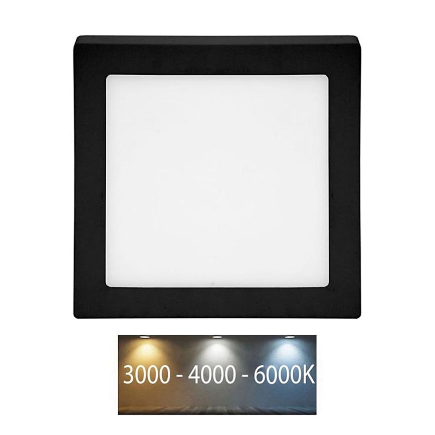 LED Stropné svietidlo RAFA LED/12W/230V 3000/4000/6000K 17x17 cm čierna