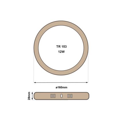 LED Stropné svietidlo RING LED/12W/230V 4200K pr. 16 cm hnedá