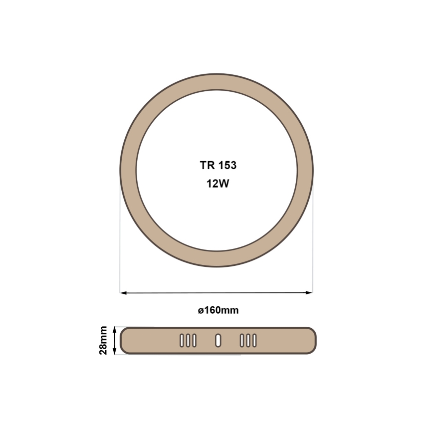 LED Stropné svietidlo RING LED/12W/230V 4200K pr. 16 cm hnedá