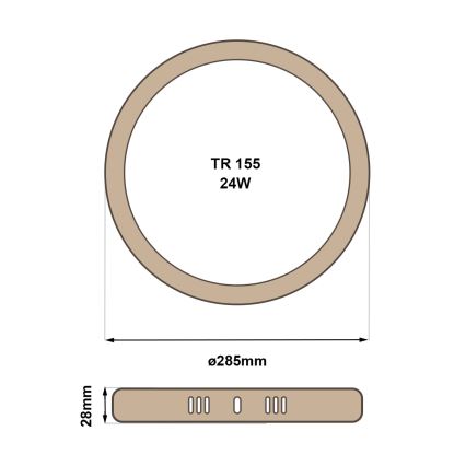 LED Stropné svietidlo RING LED/24W/230V 4200K pr. 28,5 cm hnedá