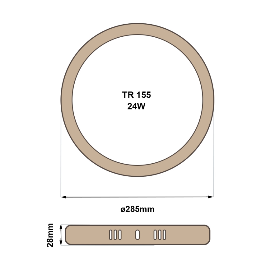 LED Stropné svietidlo RING LED/24W/230V 4200K pr. 28,5 cm hnedá
