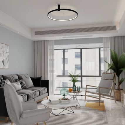 LED stropné svietidlo RING S LED/34W/230V 3000/4000/6000K priemer 60 cm čierna