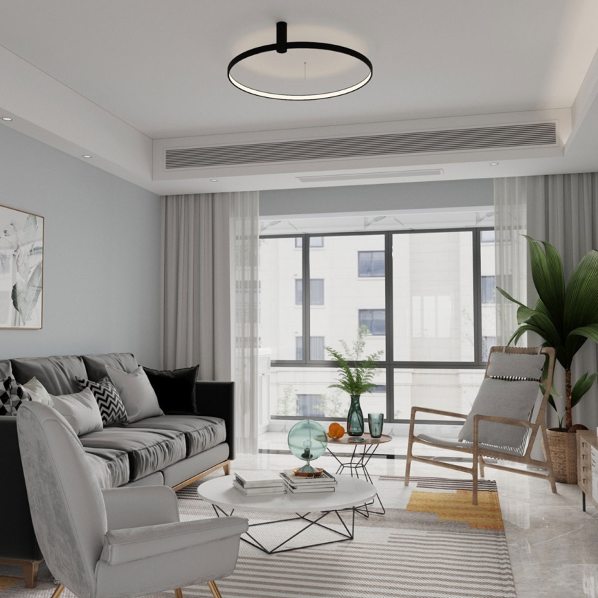 LED stropné svietidlo RING S LED/34W/230V 3000/4000/6000K priemer 60 cm čierna