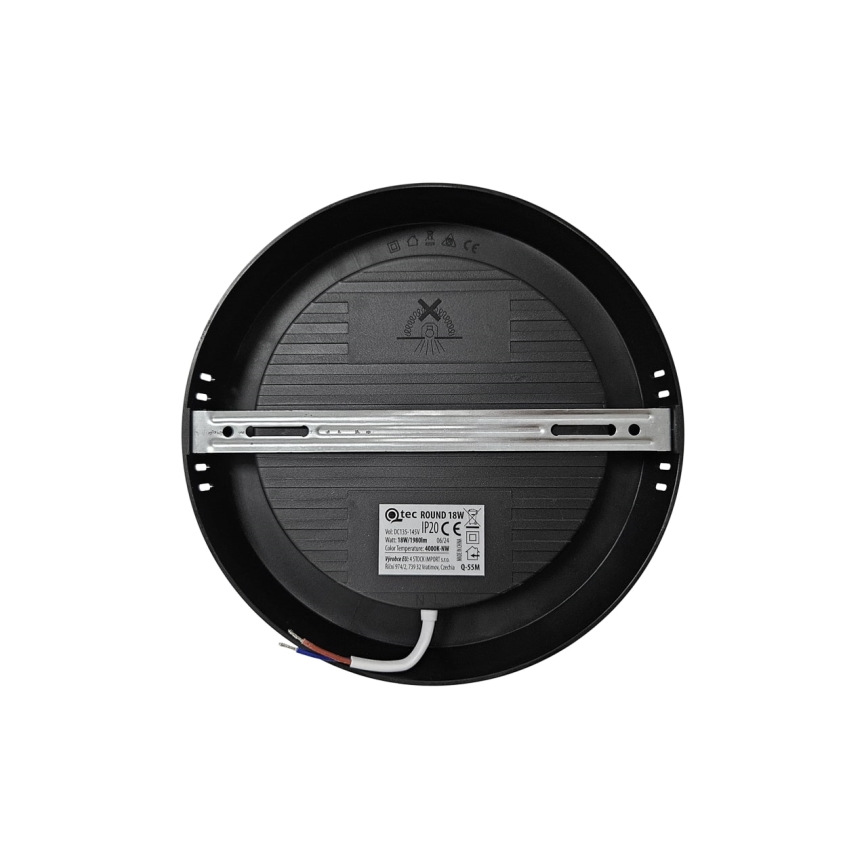 LED Stropné svietidlo ROUND LED/18W/230V 4000K pr. 21,7 cm čierna