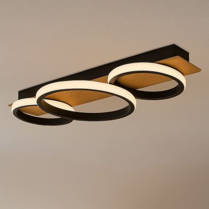 LED Stropné svietidlo ROWENA LED/18W/230V čierna/hnedá