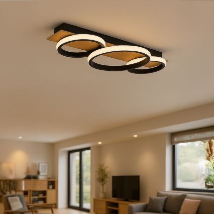 LED Stropné svietidlo ROWENA LED/18W/230V čierna/hnedá