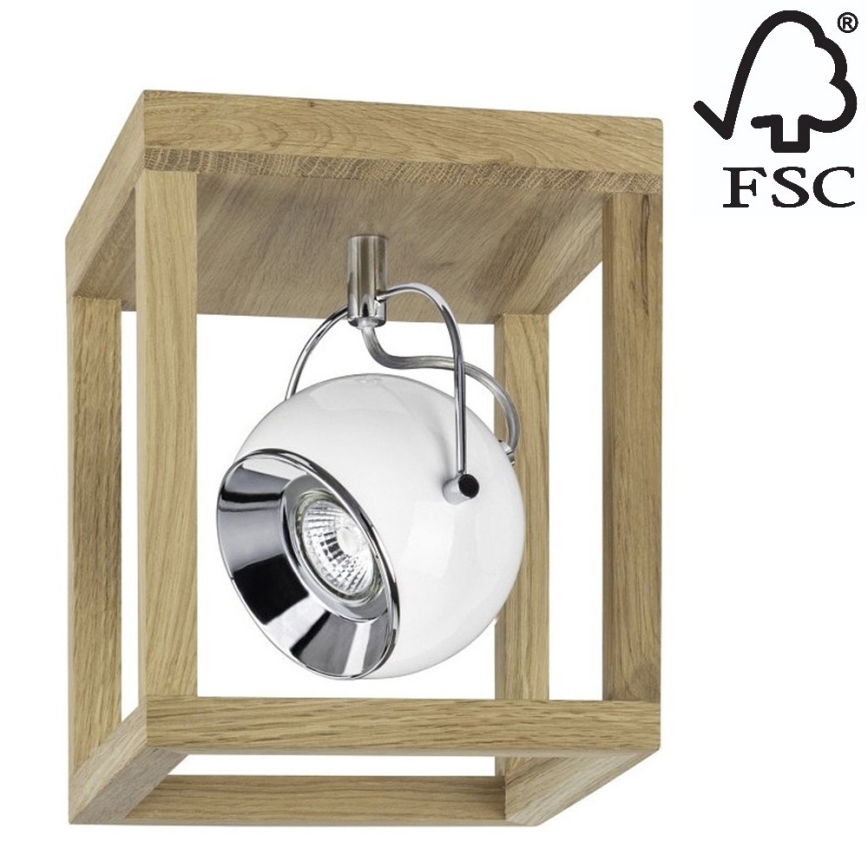 LED Stropné svietidlo ROY 1xGU10/5W/230V matný dub – FSC certifikované