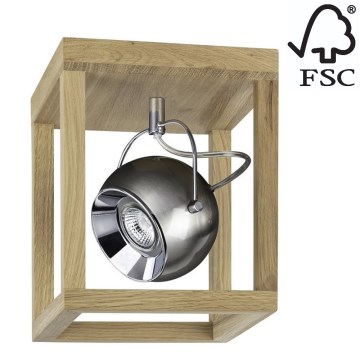 LED Stropné svietidlo ROY 1xGU10/5W/230V matný dub – FSC certifikované