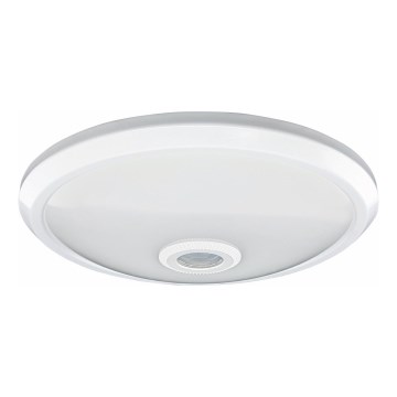 LED stropné svietidlo s pohybovým a súmrakovým senzorom LED/16W/230V pr. 29 cm biela