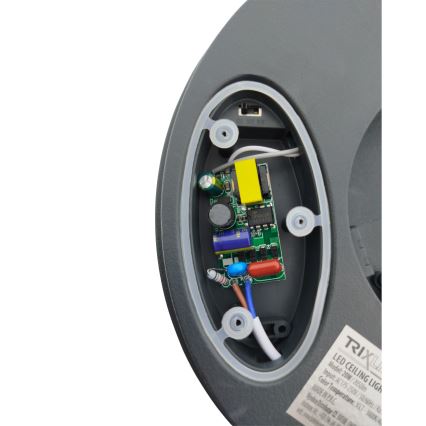 LED kúpeľňové stropné svietidlo s pohybovým senzorom, 20 W, 230 V, 3000/4000/6500 K, priemer 23 cm, IP54, antracit