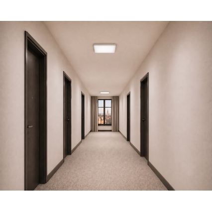 LED Stropné svietidlo so snímačom pohybu a súmraku WILTON LED/24W/230V 4000K 33x33 cm biela