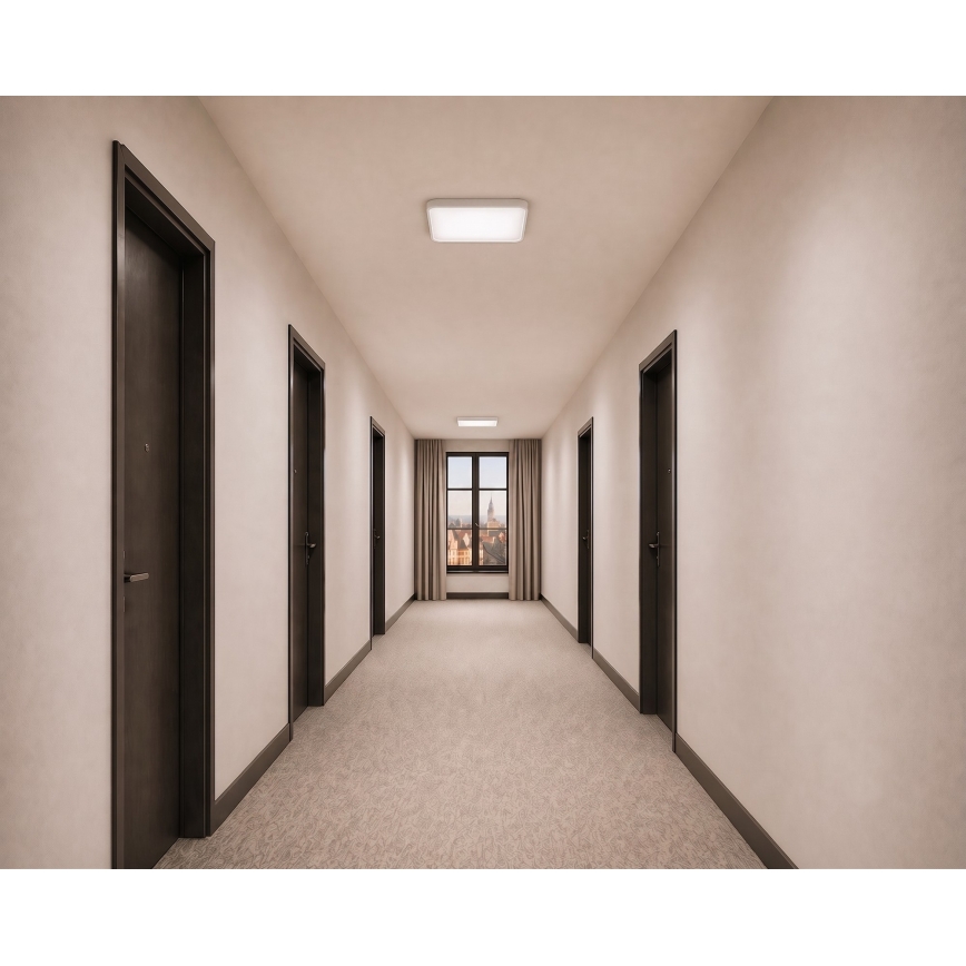 LED Stropné svietidlo so snímačom pohybu a súmraku WILTON LED/24W/230V 4000K 33x33 cm biela