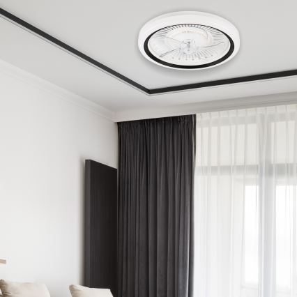 LED Stmievateľné stropné svietidlo s ventilátorom GEMMA LED/37W/230V biela + diaľkové ovládanie