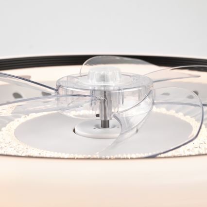LED Stmievateľné stropné svietidlo s ventilátorom GEMMA LED/37W/230V biela + diaľkové ovládanie
