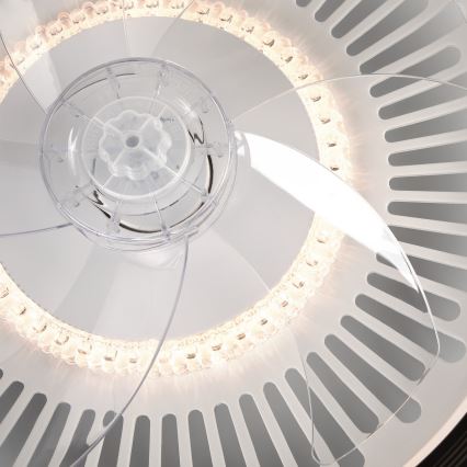 LED Stmievateľné stropné svietidlo s ventilátorom GEMMA LED/37W/230V biela + diaľkové ovládanie