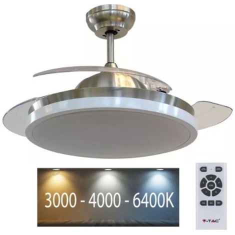 LED Stropné svietidlo s ventilátorom LED/30W/230V 3000/4000/6400K + diaľkové ovládanie