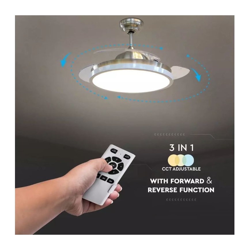 LED Stropné svietidlo s ventilátorom LED/30W/230V 3000/4000/6400K + diaľkové ovládanie