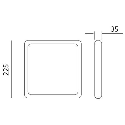 LED Stropné svietidlo SIGARO SQUARE LED/24W/230V 4000K IP40