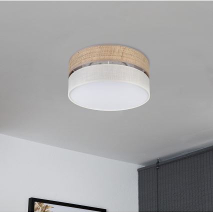 LED stropné svietidlo SIRJA BOHO LED/20W/230V 4000K pr. 35 cm béžová/biela