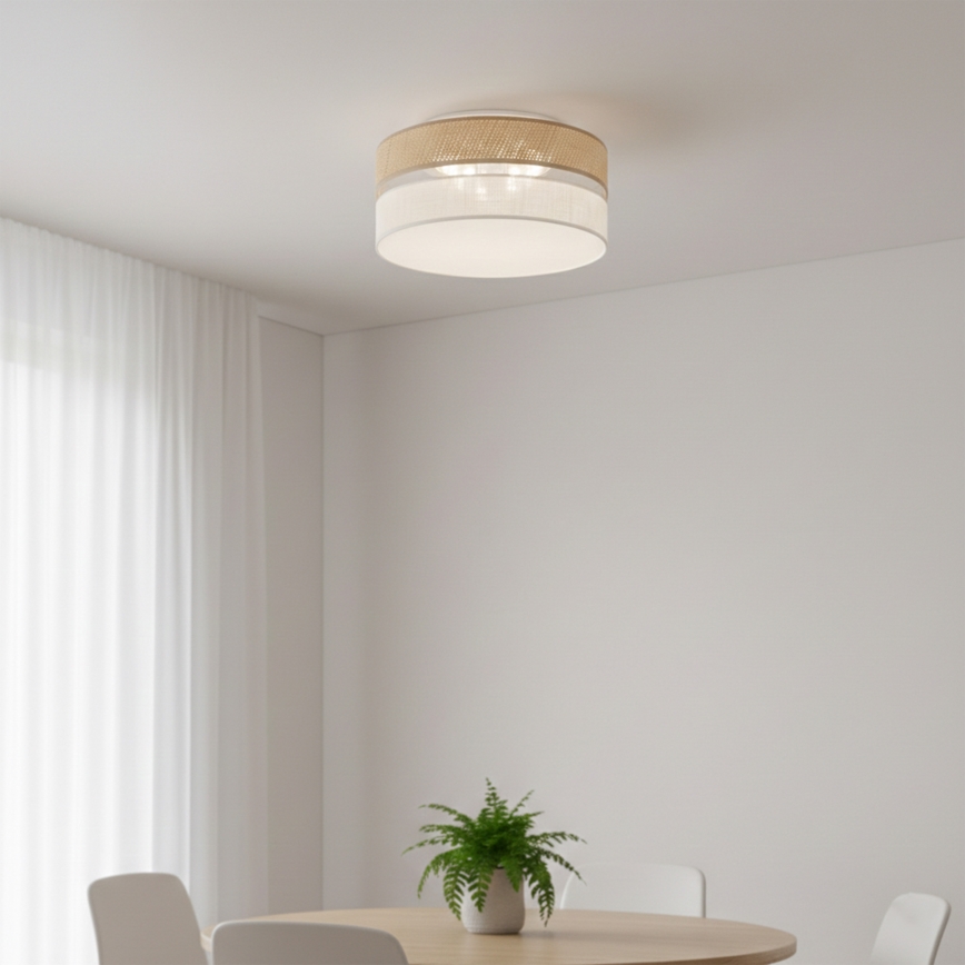 LED stropné svietidlo SIRJA BOHO LED/20W/230V 4000K pr. 35 cm béžová/biela
