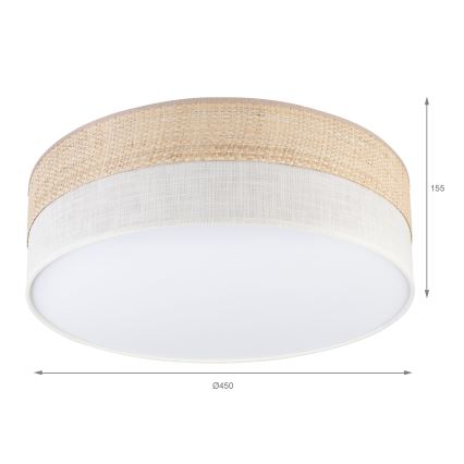 LED stropné svietidlo SIRJA BOHO LED/36W/230V 4000K pr. 45 cm béžová/krémová