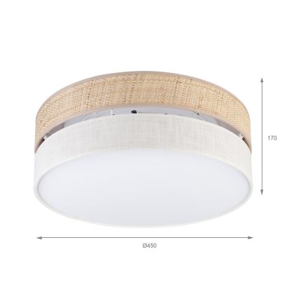 LED stropné svietidlo SIRJA BOHO LED/36W/230V 4000K priemer 45 cm béžová/krémová