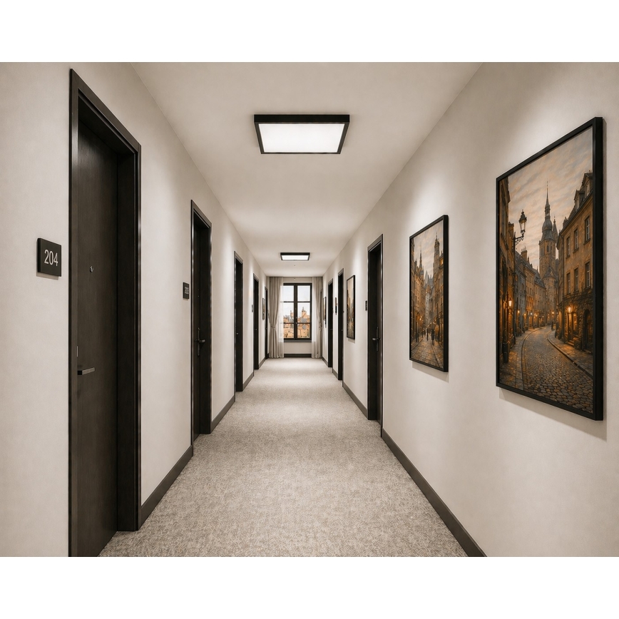 LED stropné svietidlo s pohybovým a súmrakovým senzorom VITALI LED/24W/230V 4000K 33x33 cm antracit