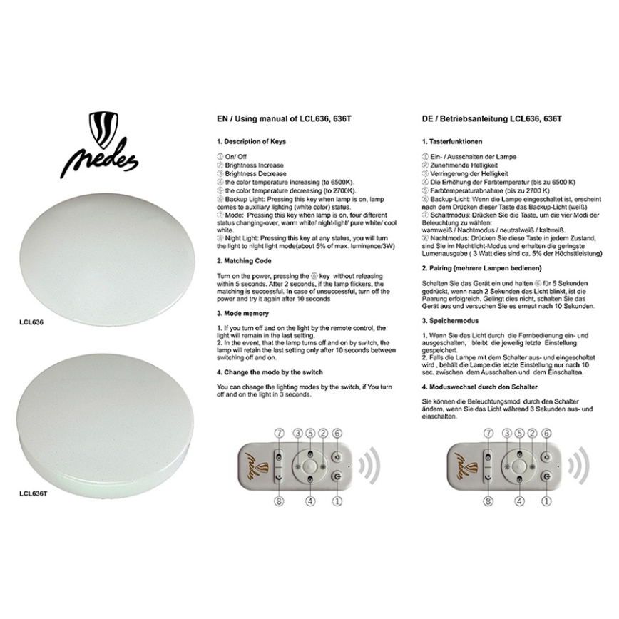 Nedes LCL 636T - LED Stropné stmievateľné svietidlo LED/65W/230V