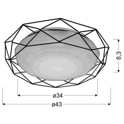 LED Stropné svietidlo SVEN LED/24/230V čierna