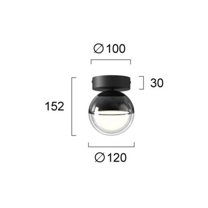 LED stropné svietidlo ZIREA LED/7W/230V pr. 12 cm čierne