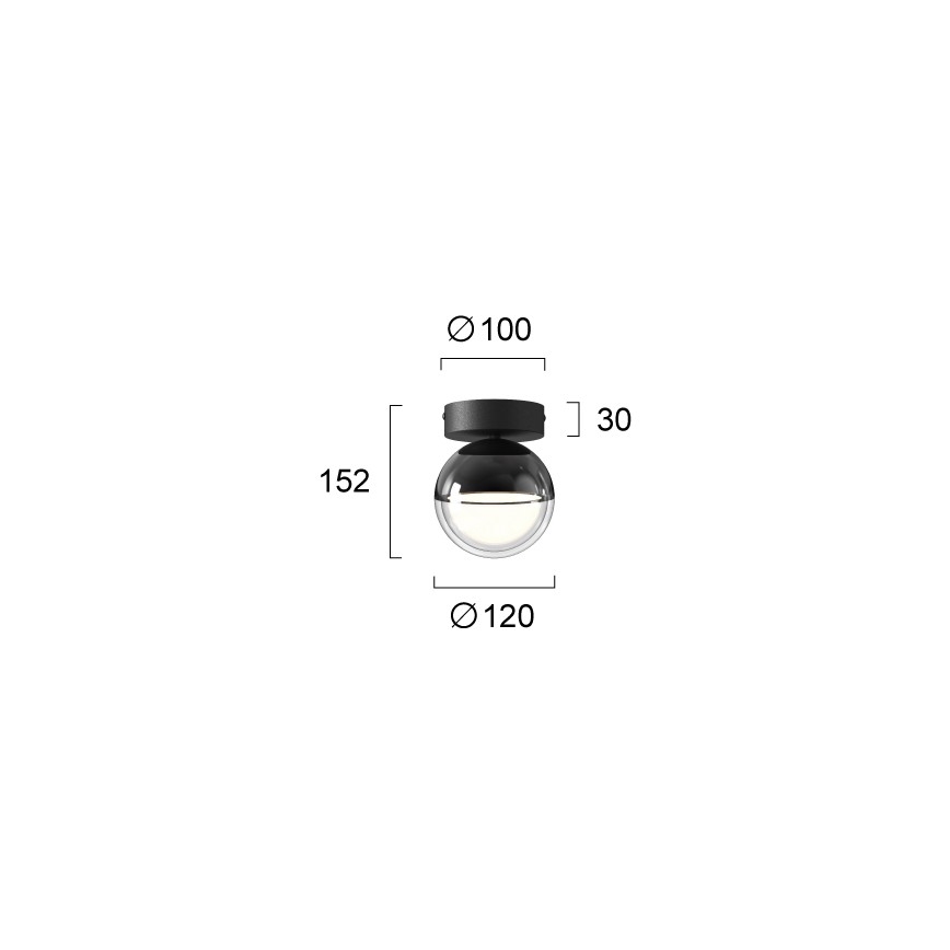 LED stropné svietidlo ZIREA LED/7W/230V pr. 12 cm čierne