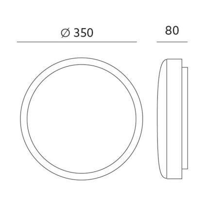 LED Stropné svietidlo ZOE LED/24W/230V IP44 čierna