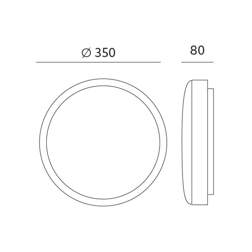 LED Stropné svietidlo ZOE LED/24W/230V IP44 čierna