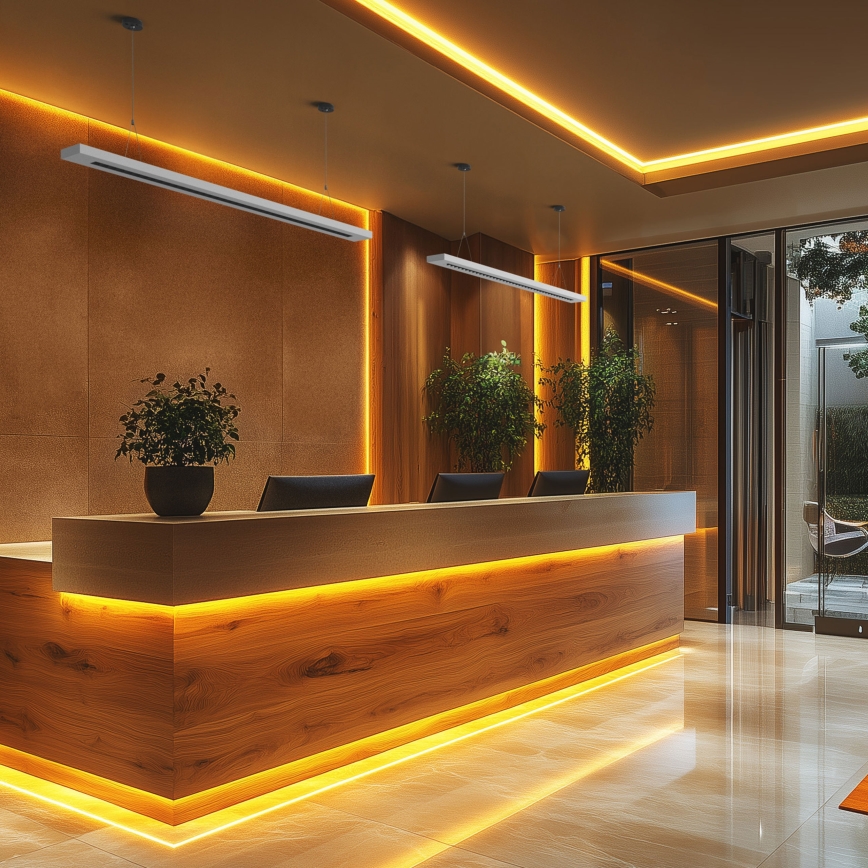 LED stropné/závesné svietidlo PLANK LED/20/30/40W/230V 2700/4000/6000K CRI 90 biela