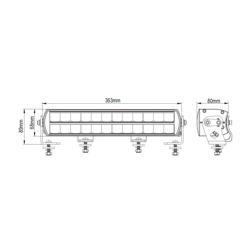 LED Svetelná rampa automobilu BLACK OFF ROAD LED/120W/9-36V IP69 6000K