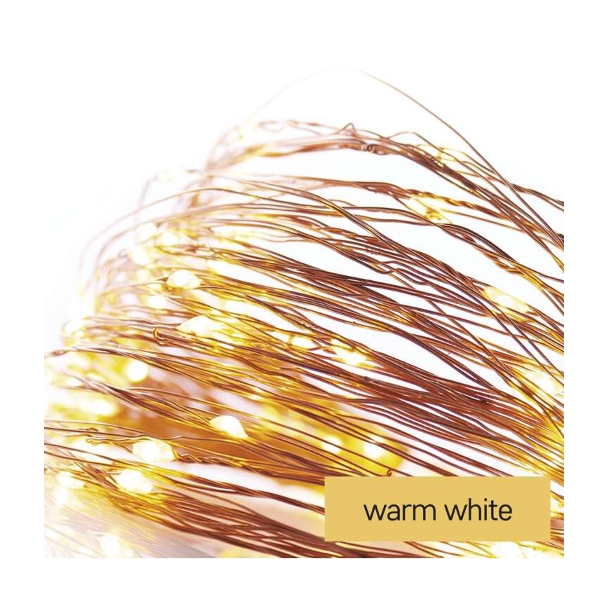 LED svetelná reťaz 20 LED/2,4 m, teplá biela