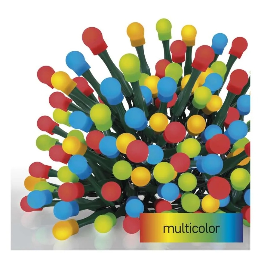 LED svetelná reťaz 200 LED, 8 funkcií, 25 m, IP44, viacfarebná