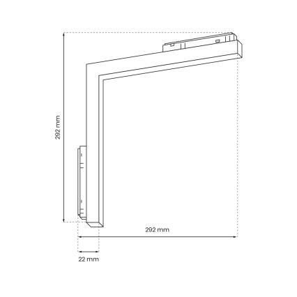 LED Svietidlo do lištového systému MAGNETIC TRACK L-DOWN LED/24W/48V 4000K čierna