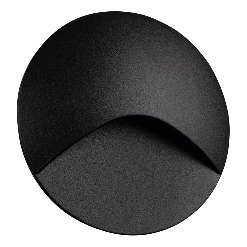 LED svietidlo na schodisko EXIN LED/2,5W/230V 4000K IP65 čierne okrúhle