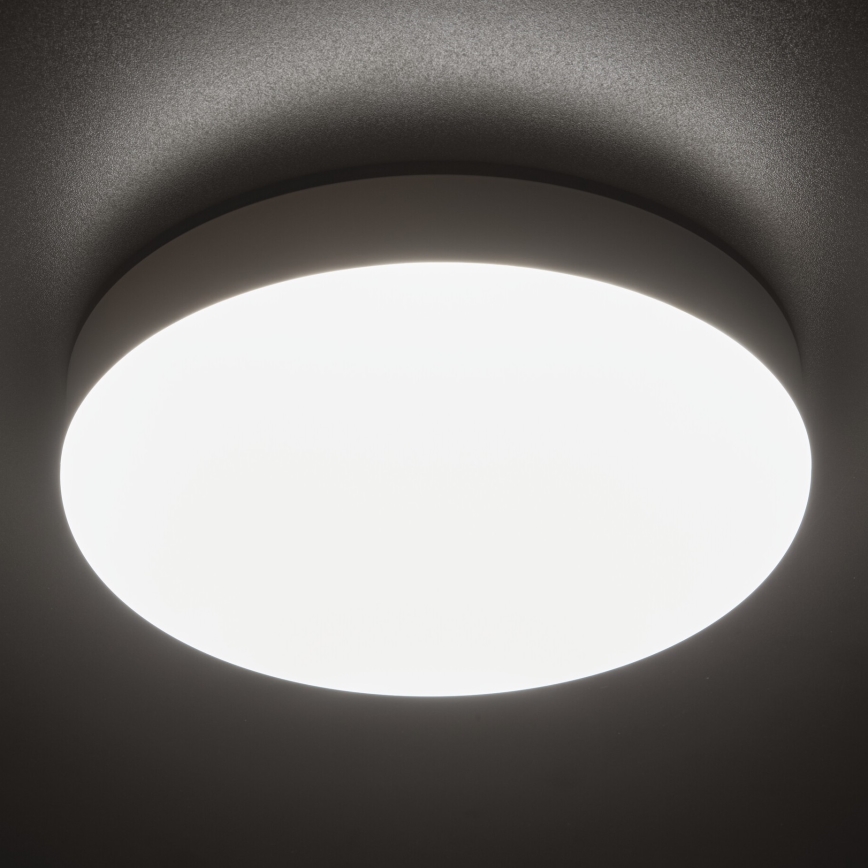 LED Technické stropné svietidlo so senzorom pohybu IPER LED/19W/230V IK10 IP65 guľatý biela